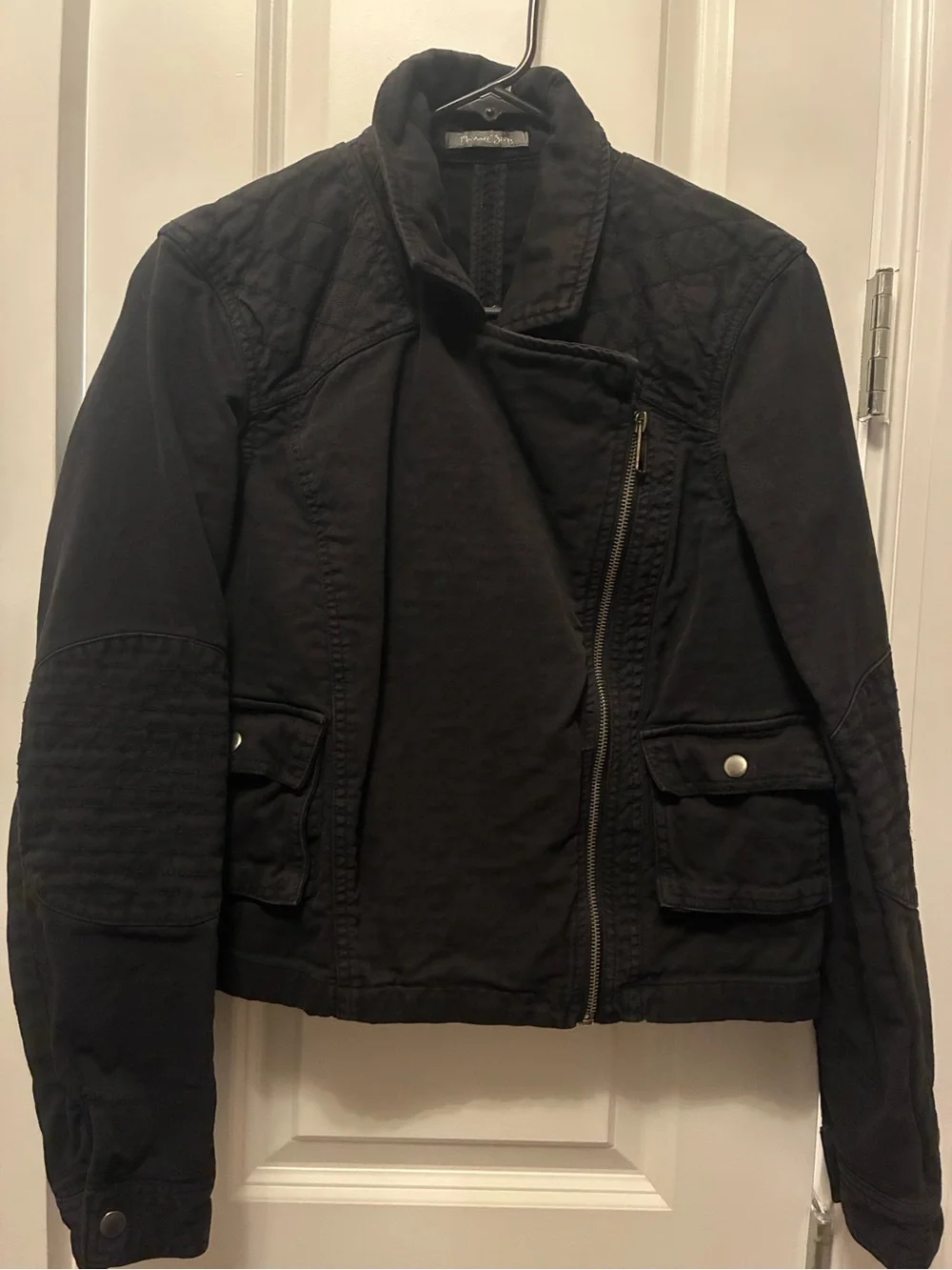 Michael Stars Black Quilted Detail Asymmetrical Zip Jacket - Picture 5 of 5
